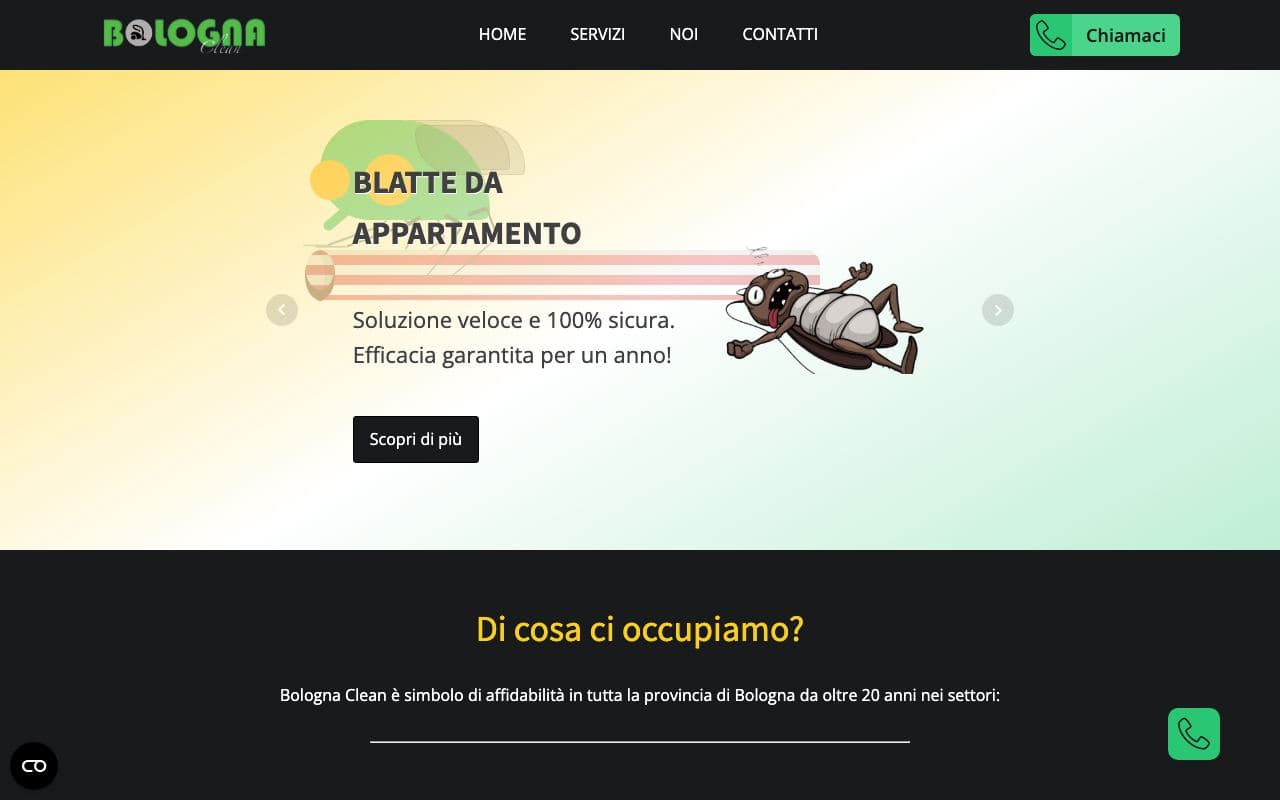 Una pagina del sito Bologna Clean